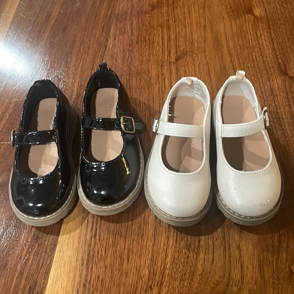 2 pairs of Mary Jane Velcro shoes for toddler girl